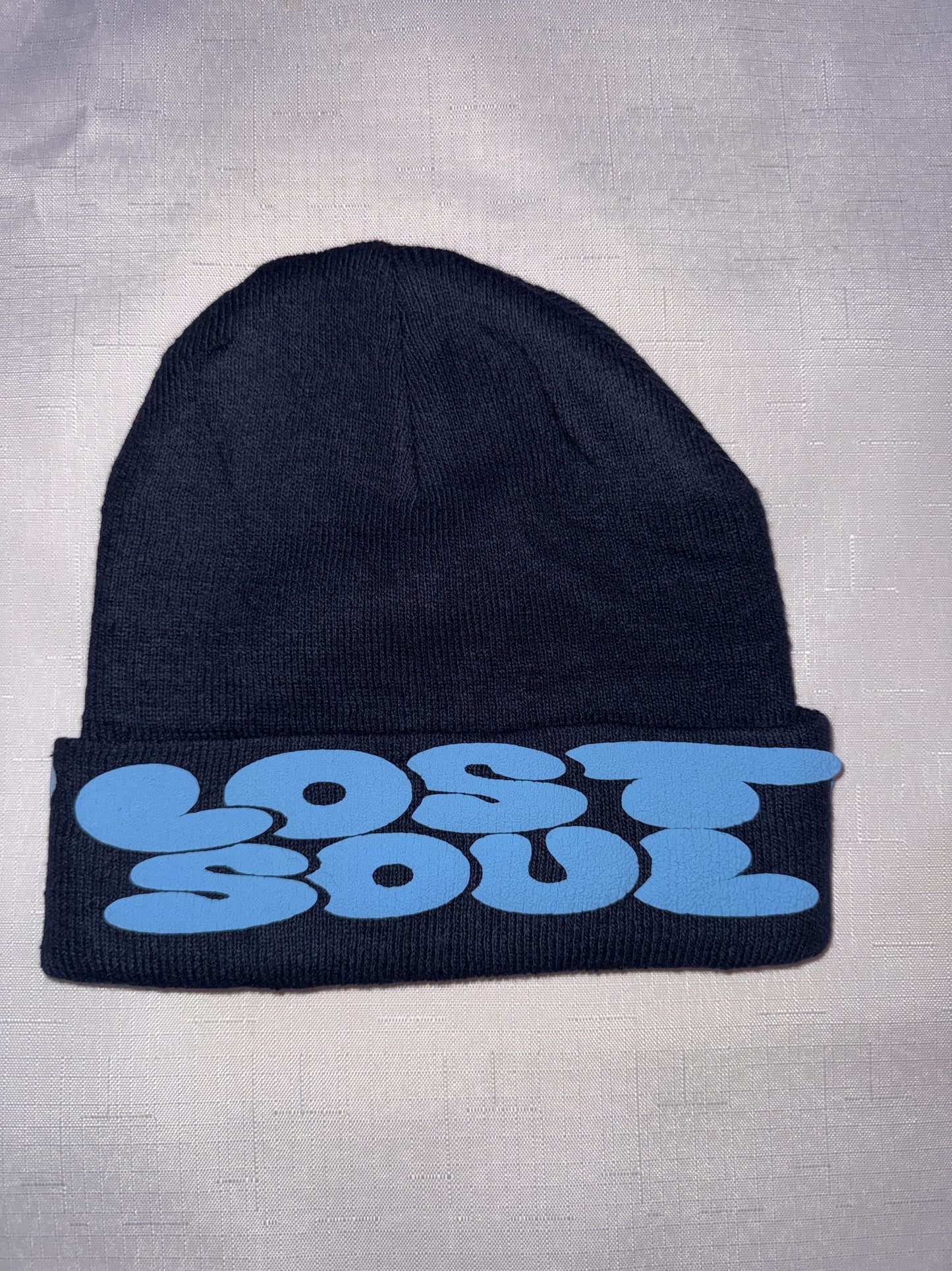 Lost Soul DARK GREY/BLUE Puff Print Beanie