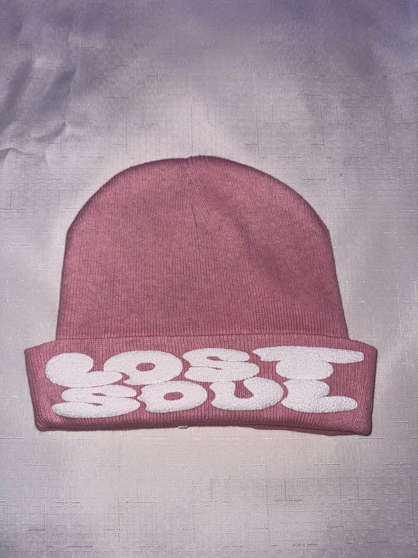 Lost Soul PINK/WHITE Puff Print Beanie