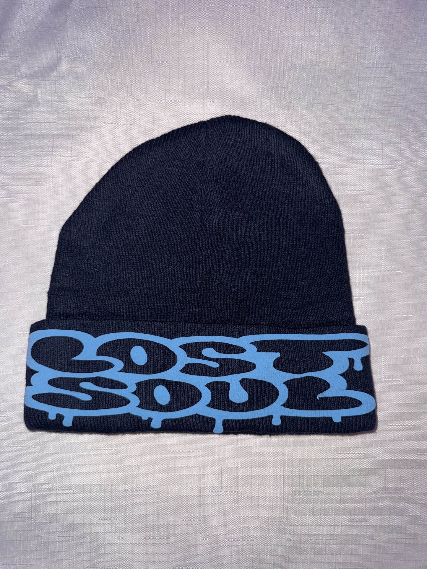 Lost Soul DARK GREY/BLUE Puff Print Beanie
