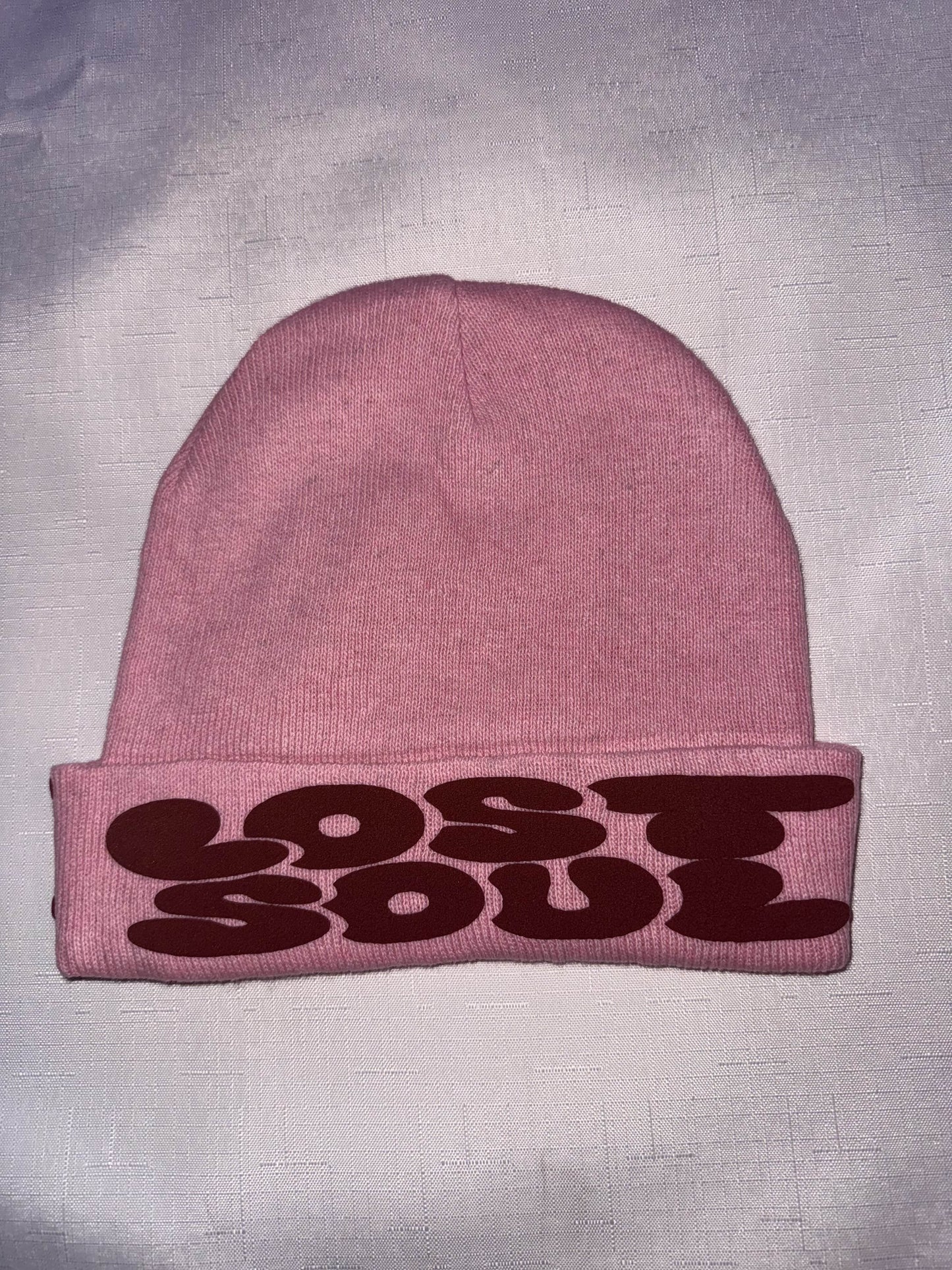 Lost Soul PINK/BROWN Puff Print Beanie
