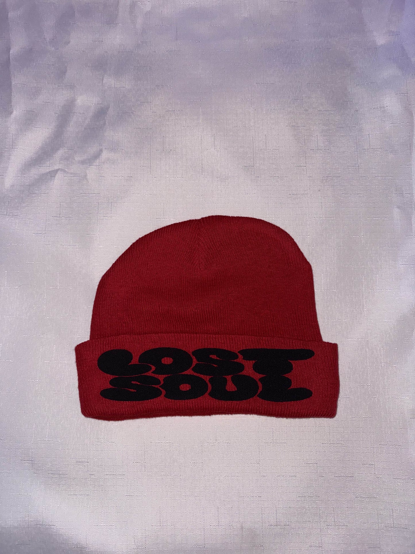 Lost Soul RED/BLACK Puff Print Beanie