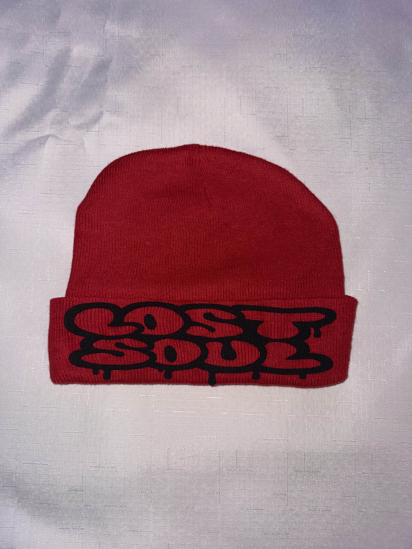 Lost Soul RED/BLACK Puff Print Beanie