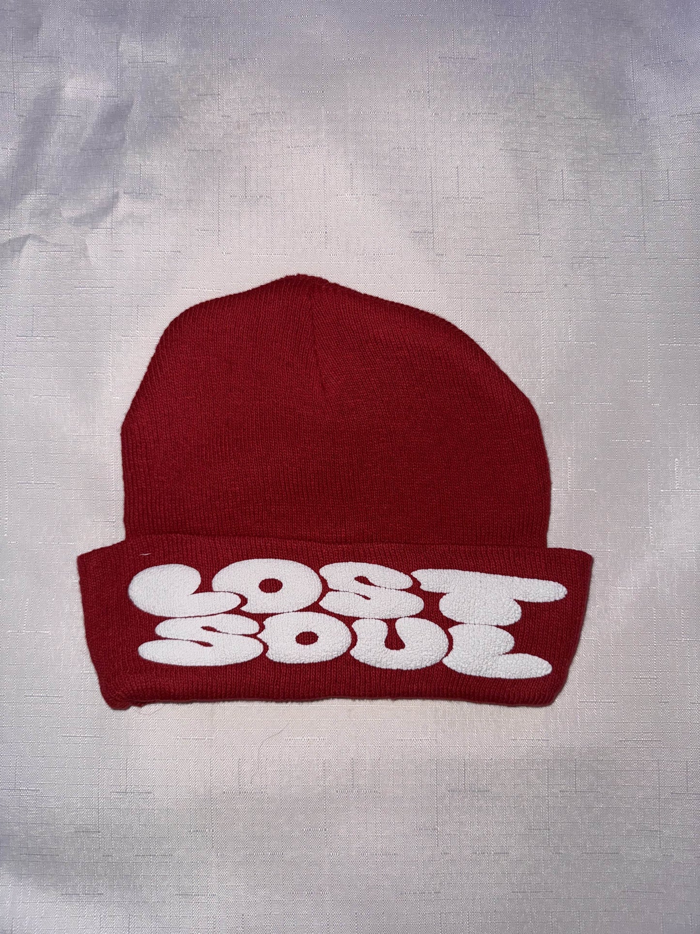 Lost Soul RED/WHITE Puff Print Beanie