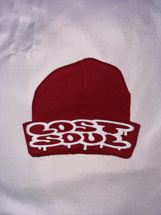Lost Soul RED/WHITE Puff Print Beanie