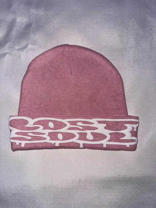 Lost Soul PINK/WHITE Puff Print Beanie