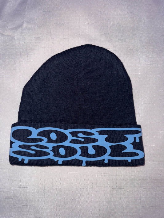 Lost Soul DARK GREY/BLUE Puff Print Beanie
